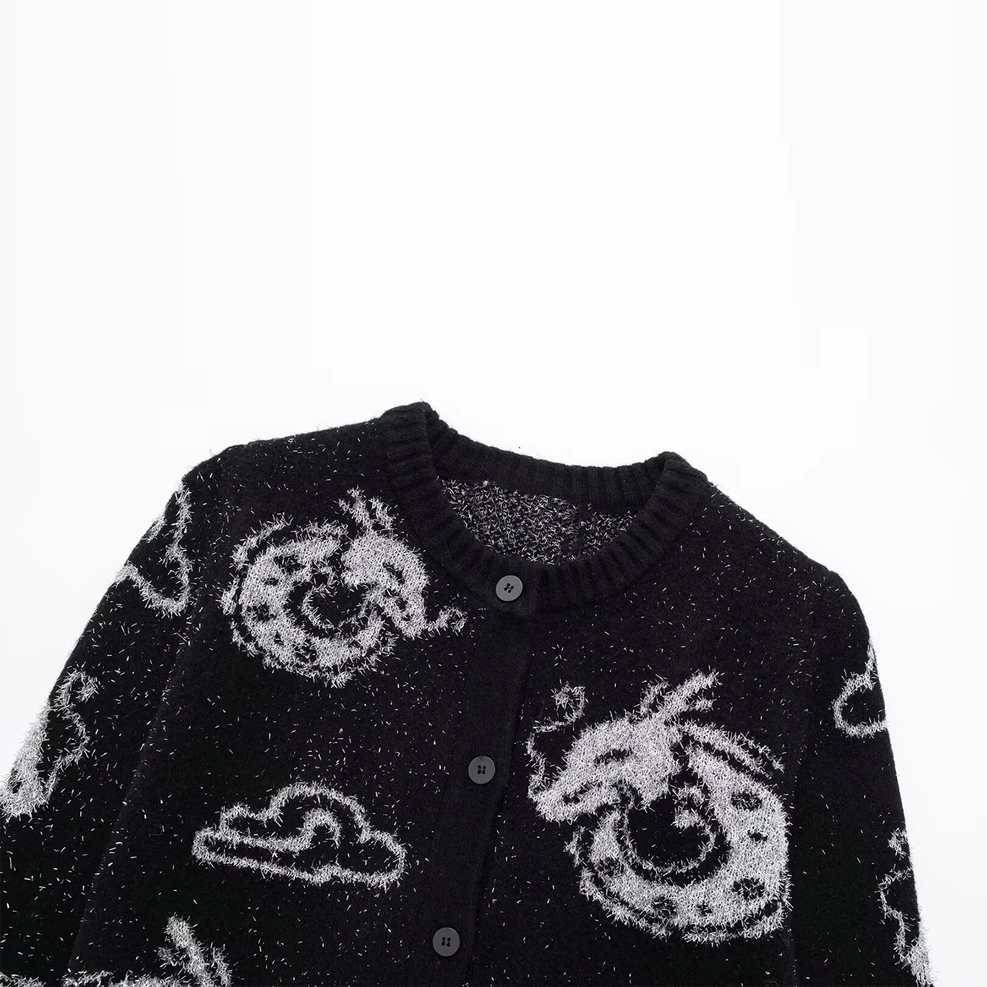 Z 2025 خريف جديد Faion المرأة محبوك Jaet الحيوان التطريز شخصية ملابس خارجية ort طول طويل Sve سترة