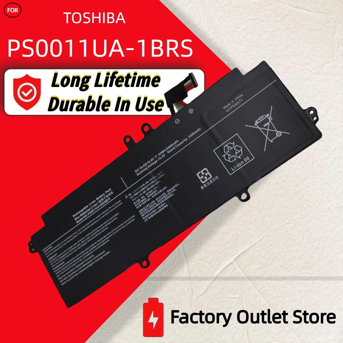 

Wholesale And Retail❗❗❗ PS0011UA1BRS Battery For Toshiba Dynabook Portege X30L-J PCR12U PCR10A-009003 PCR10L-13L011 PCR10