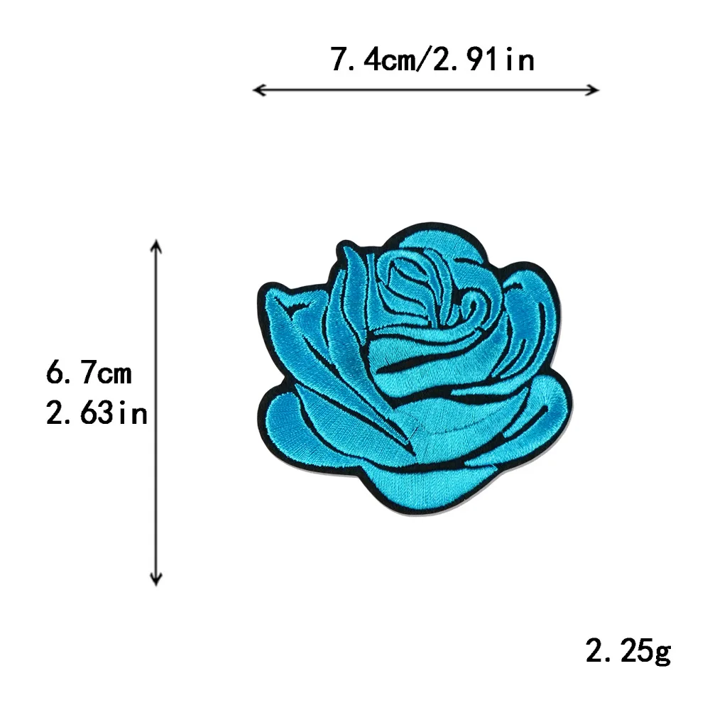 10pcs Embroidered Plum Blossom Lotus Rose Clothing Patches Iron On Flower Logo Sewing Garments Badge Wholesale