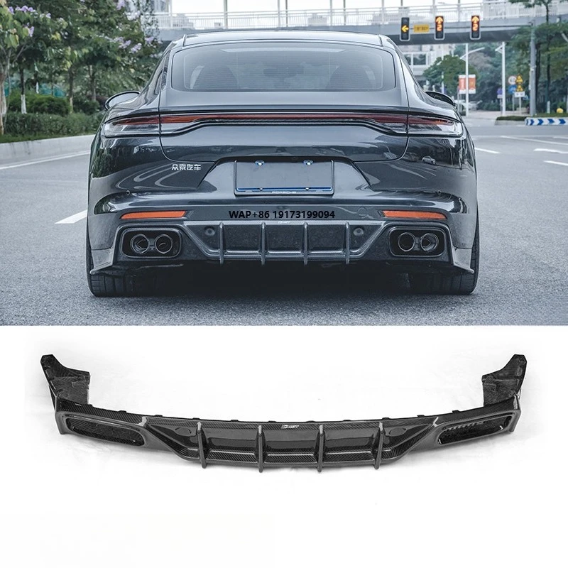 

New for 971.1 971.2 Rear Bumper Diffuser Body Kit Dry Carbon Fiber Style 2017-2019