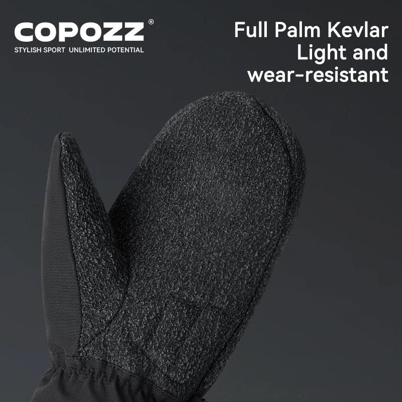 COPOZZ Kevlar Thicken Ski Gloves Winter Men Women 3M Thinsulate Thermal Snowboard Gloves Waterproof Warm Mittens Ski Gloves - Image 3