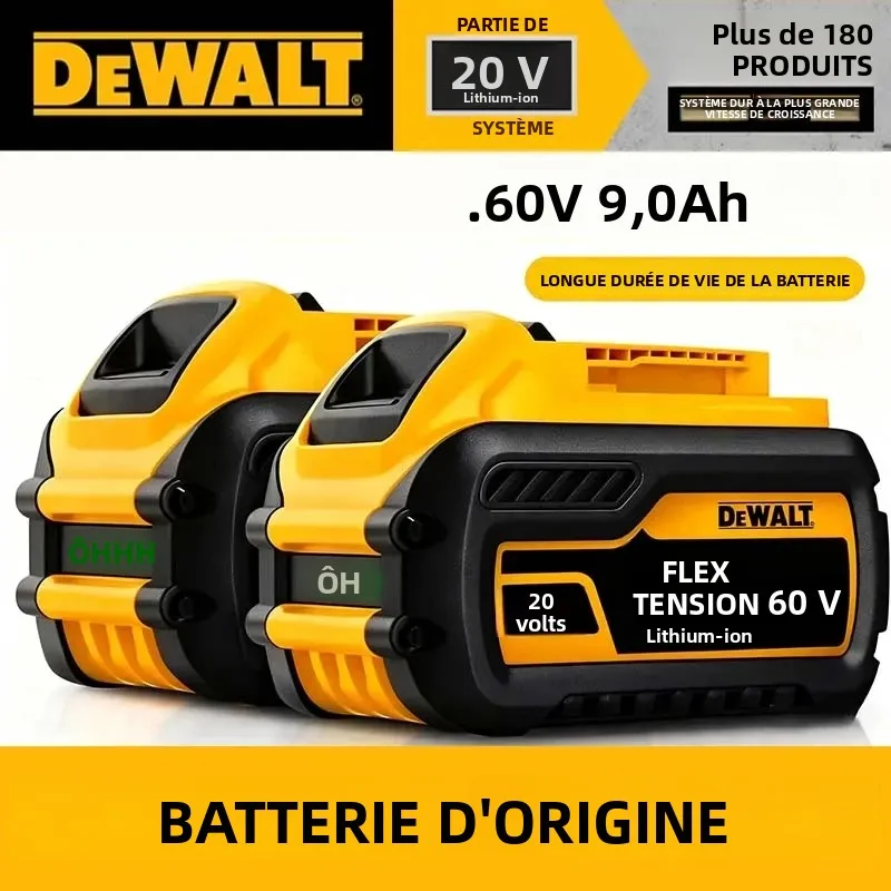 Batterie d'origine DeWALT 20V/60V 9000mAh MAX FlexVolt pour outil électrique DCB606 DCB205 DCB206 DCB209 DCB182