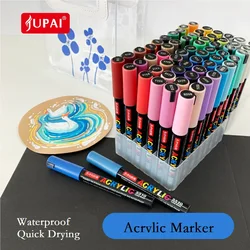 JUPAI 5510-12/24/36/48/60 Colorful advertising Painting Stationery Ceramic Glass cloth Graffiti Waterproof acrylic Marker Pen