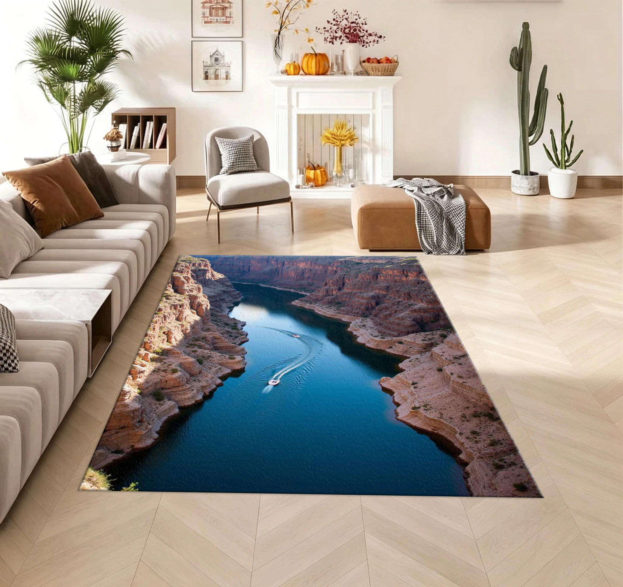 Grand Canyon River View Carpet Mountain Scenery Photo Printed Carpet Living Room Bedroom Home Floor Mat
