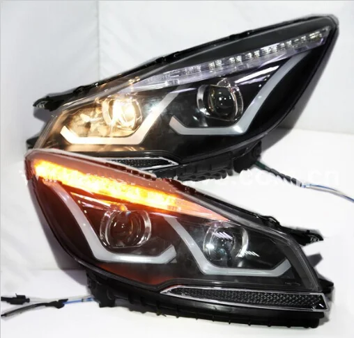 

2pcs Car Styling for Kuga Headlights 2014 2015year Escape Headlight DRL Bi Xenon Lens High Low Beam Parking Fog Lam