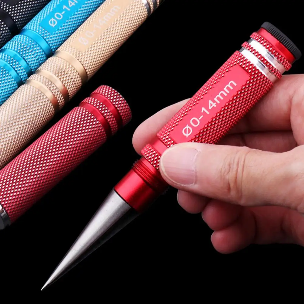 Multipurpose Manual Hole Punch Heavy Duty Metal 0-14mm Hole Puncher Reamer Woodworking Hole Opener Drilling Tool