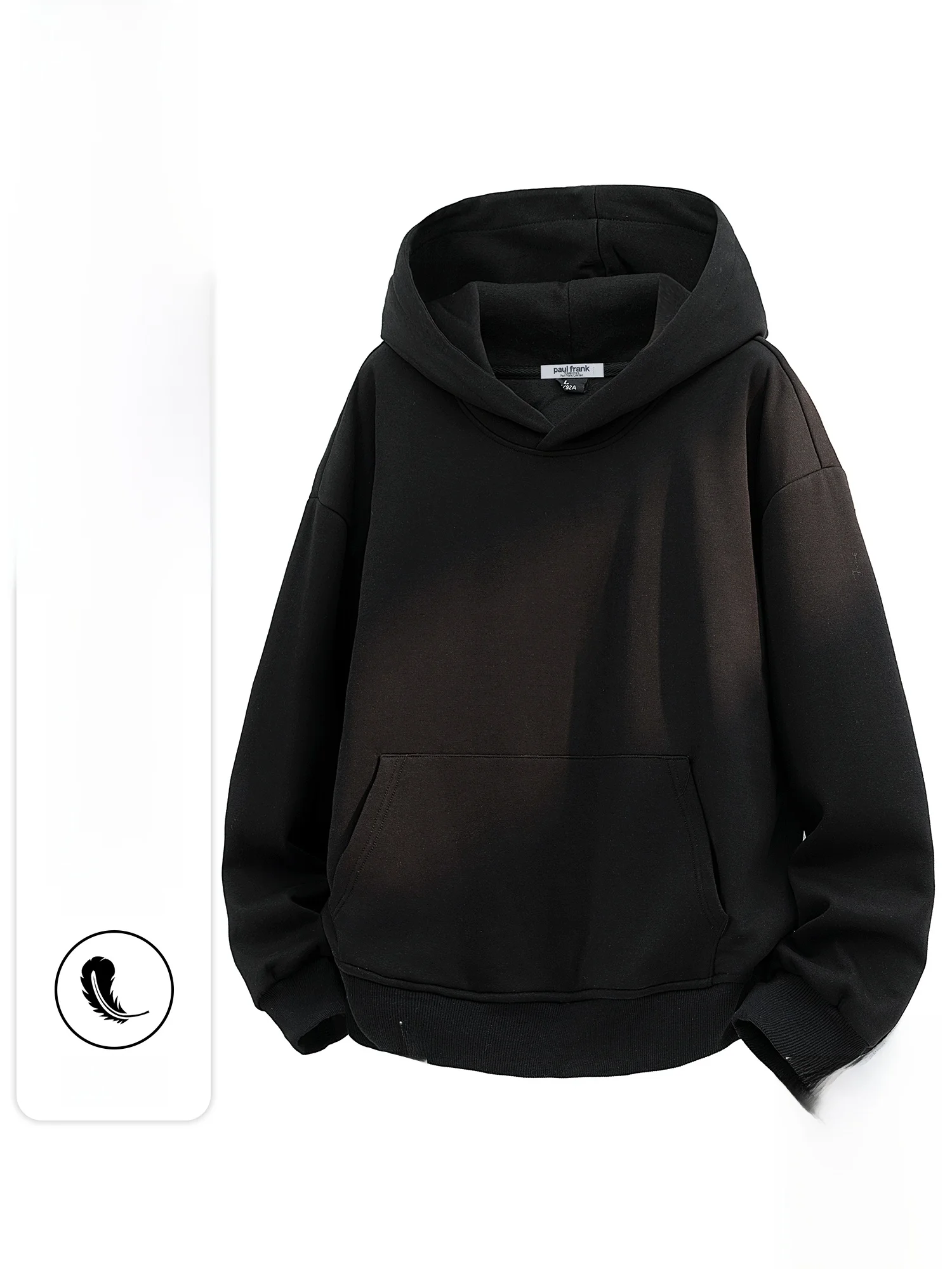 

PaulFrank M Hooded Sweatirt Du down Winter Warm Casual Sportswear Bla Comfortable Loose Fit Long Sve round Ne