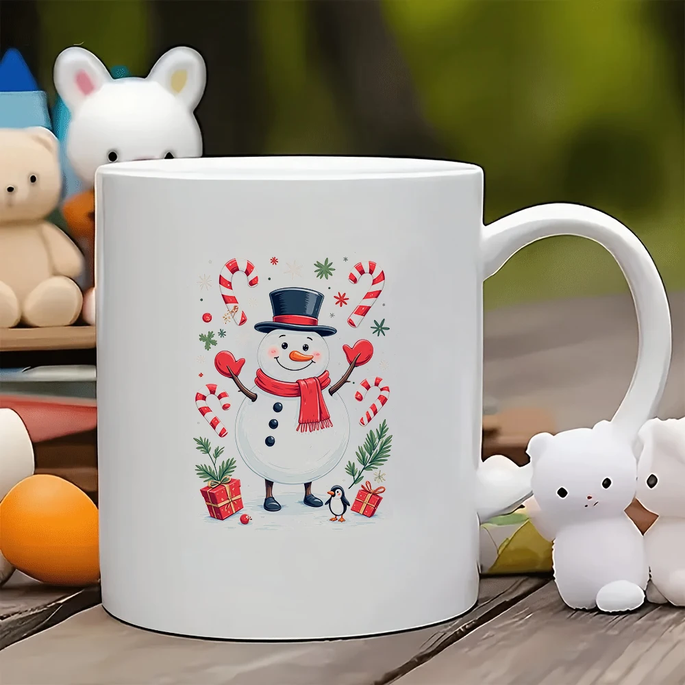 

11oz Mugs + Christmas Snowman Theme + Holiday Gift - Kids Water Bottle Family Office Coffee Cup Set