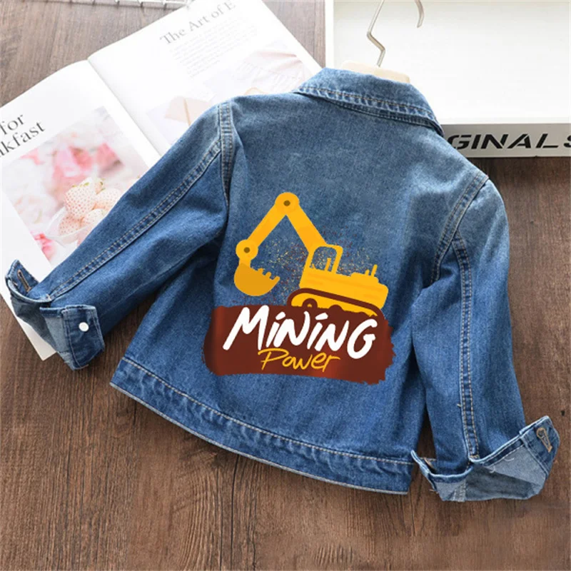 Children Denim Jackets Spring New Boys Girls Denim Outerwear Unicorn Print Coats Kids Clothing Toddler Long Sleeve Denim Jackets