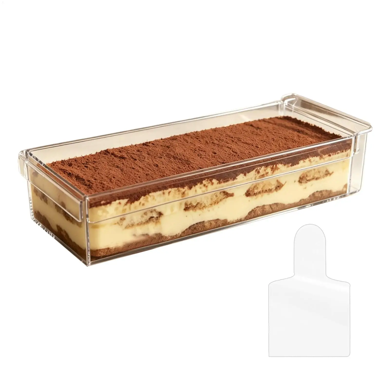 Rectangular Acrylic Tiramisu Box Transparent Stackable Dessert Container for Home Baking Wedding Dessert Table Display