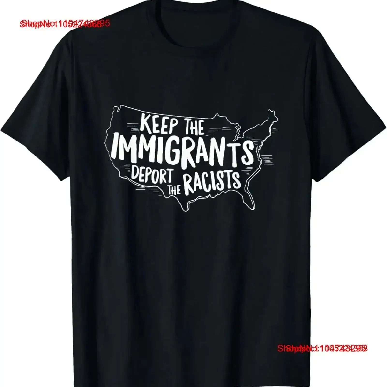 Keep the Immigrants Deport Racists T Shirt vintage Washed streetwear homme Stretched designer clothes Breathable fashion