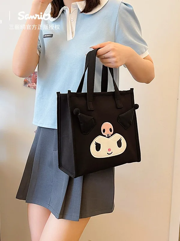 

Cute Sanrio Kuromi My Melody Girl Handbag Cartoon Soft Student Stationary Storage Bag Single-Shoulder Bag Handbag Children Gift