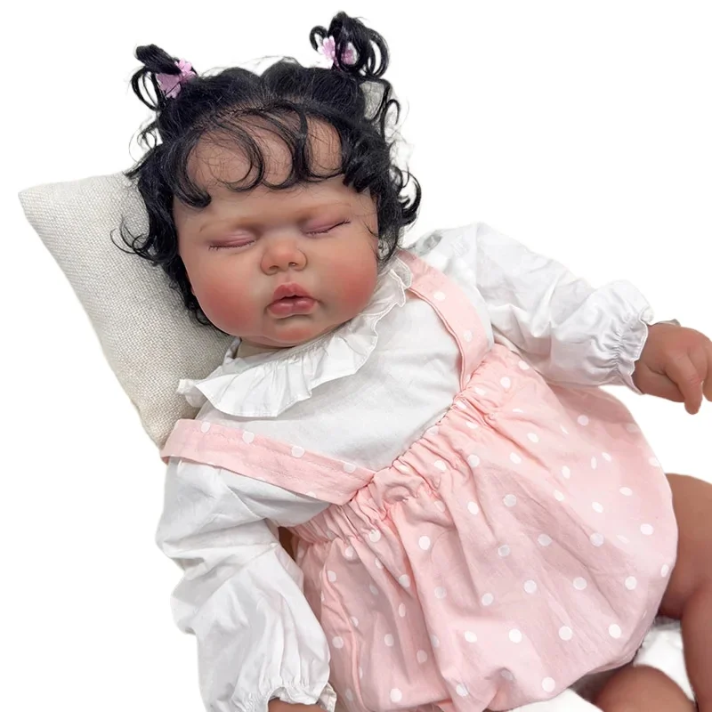 ตุ๊กตาเด็กทารกเกิดใหม่ขนาด 60 ซม. แบบสมจริง กำลังนอนหลับ วาดด้วยมืออย่างละเอียด ผิว 3 มิติ พร้อมเส้นเลือดที่มองเห็นได้