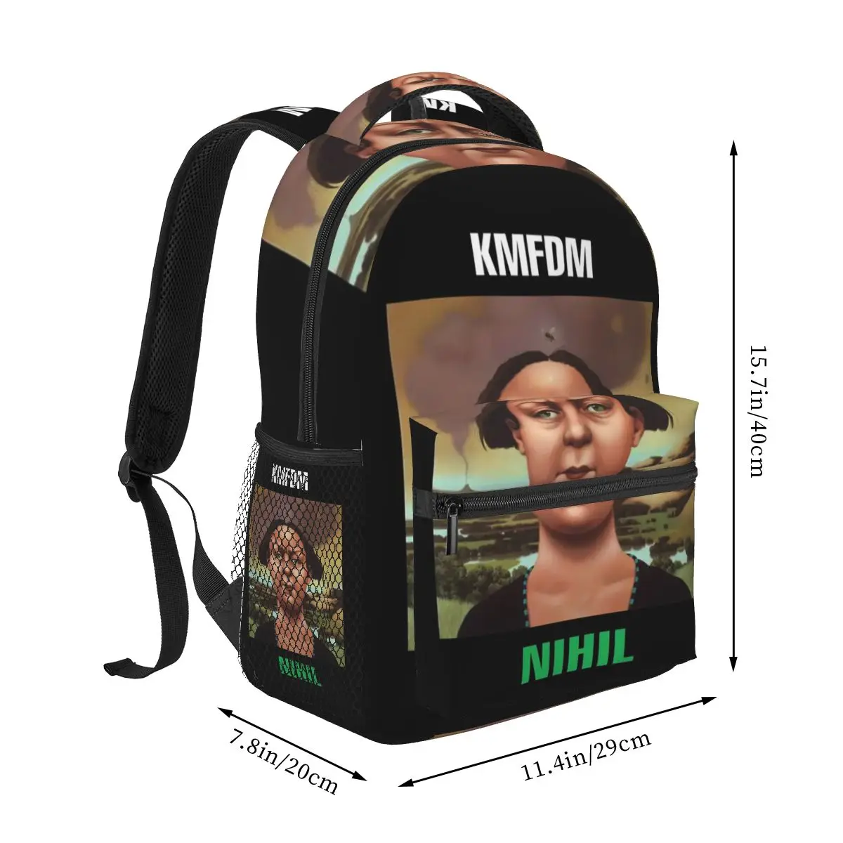 Band Kmfdm Nihil Album Student Backpack School Bag Hiking Travel Daypack for Men Women Fashion Bookbag Shoulder Bags