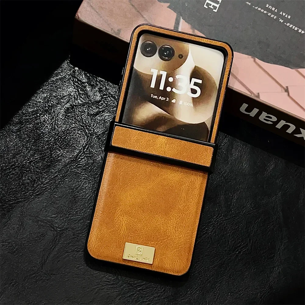 الراقية عادي الجلود هارد شل فليب قضية الهاتف لسامسونج غالاكسي Z فليب 7 6 5 4 3 5G الأعمال للصدمات المفصلي غطاء وقائي