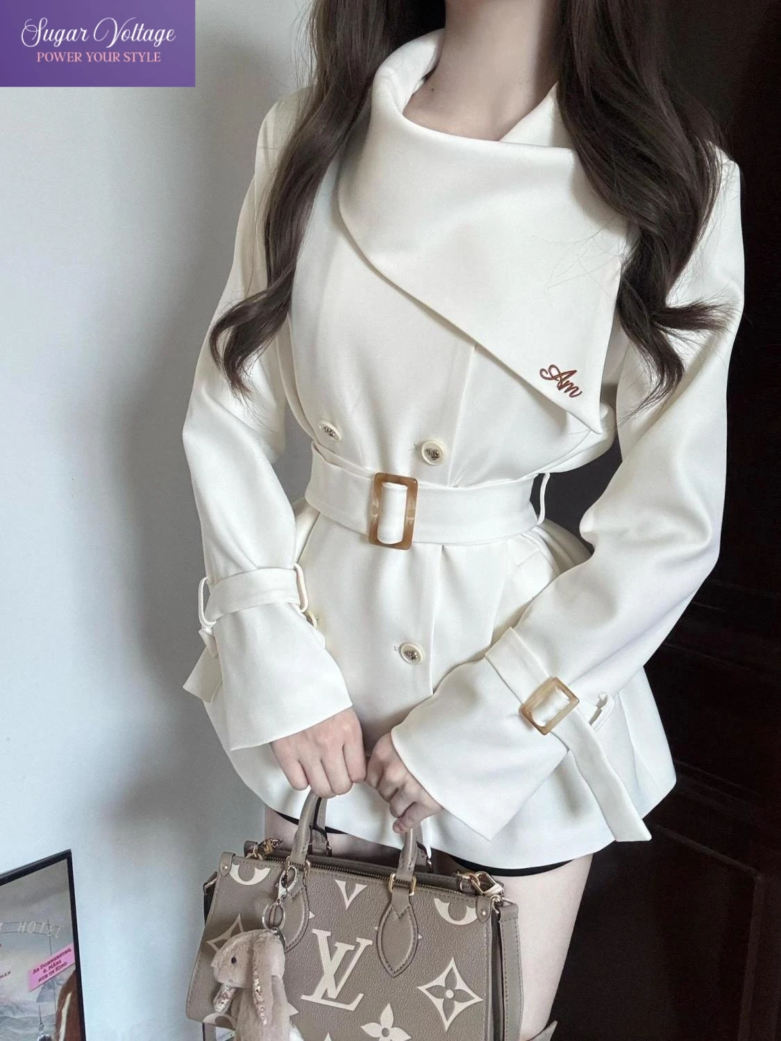 

Korean Fashion Elegant Office Blazer Dress Design Women Autumn New Double Breasted Coat with Belt Slim Fit Mini Skirt Outfit New