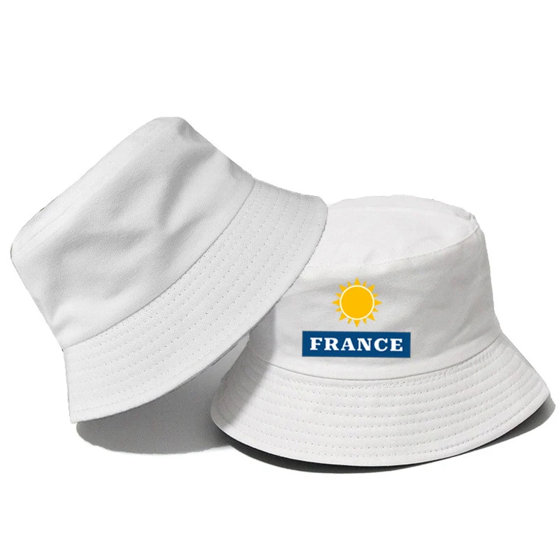 CUSTOM TEXT Bob French Reversible Bucket Hats Men Women Cotton Summer Autumn Outdoor Boys Fisherman Fishing Panama vest Hats