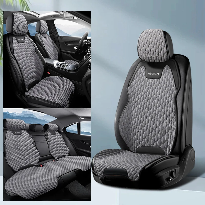 Newer Car Seat Cover Breathable Flax Seat Support Anti-slip Seat Cushion Four Seasons Universal Car Seat Protection Equipment