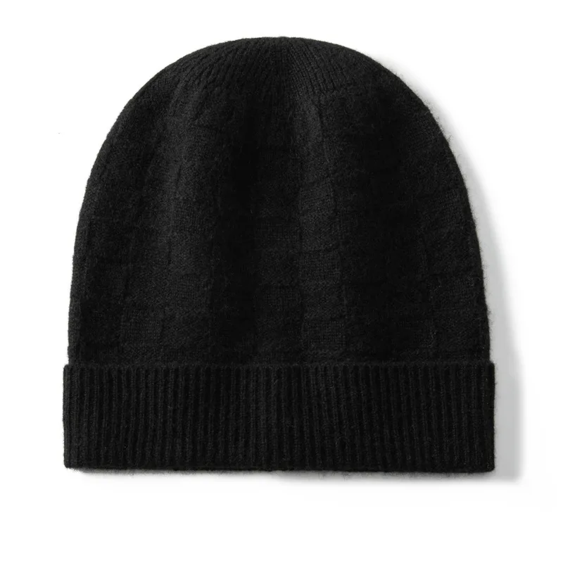 秋冬ファッションカシミア帽子メンズレディースピュアカシミアニット帽子暖かい帽子スタック帽子コールドハットシャポー4m842