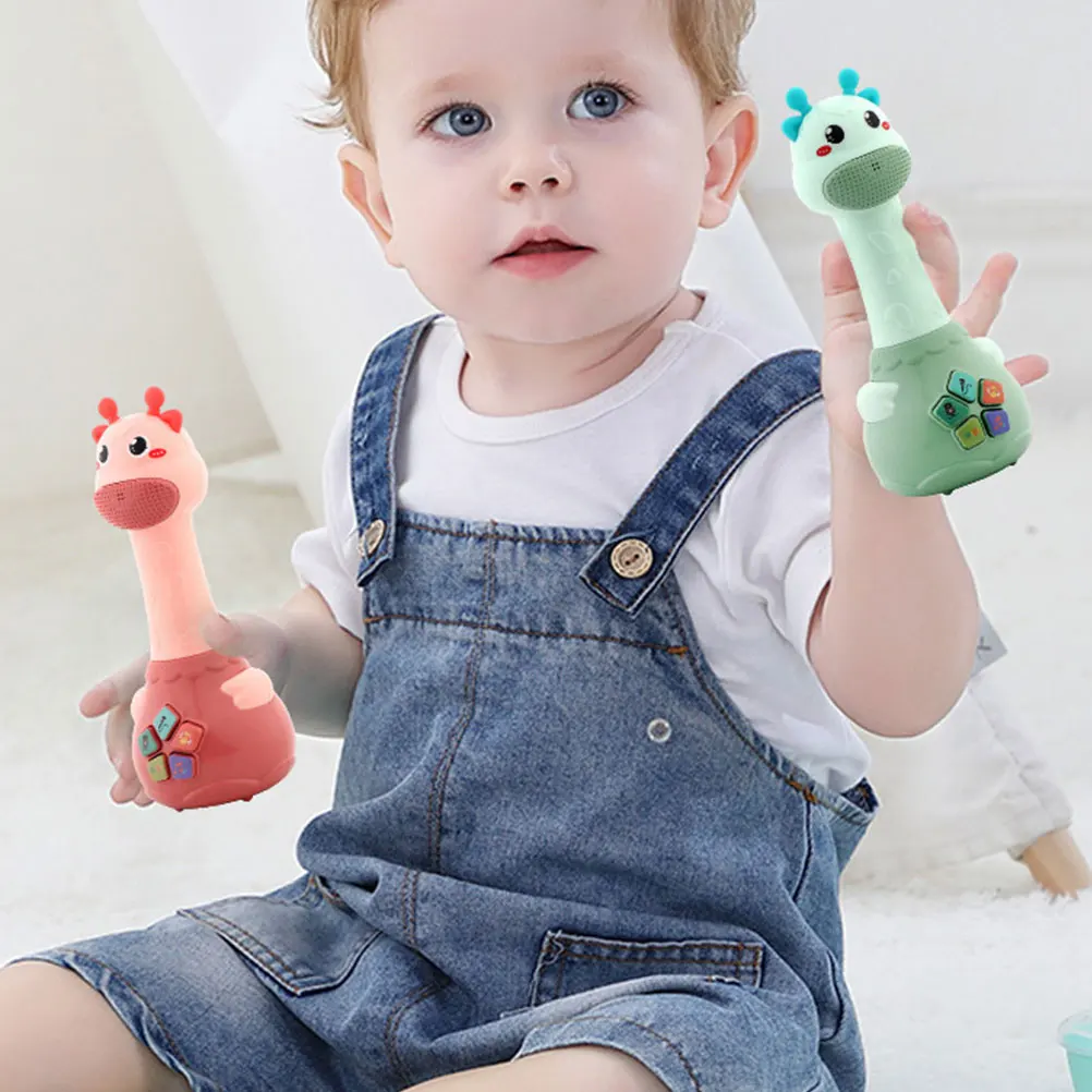 

Educational Toy Microphone Kids Singing Karaoke Babies Multifunctional Plaything ABS Silicone Lightweight Design Speech