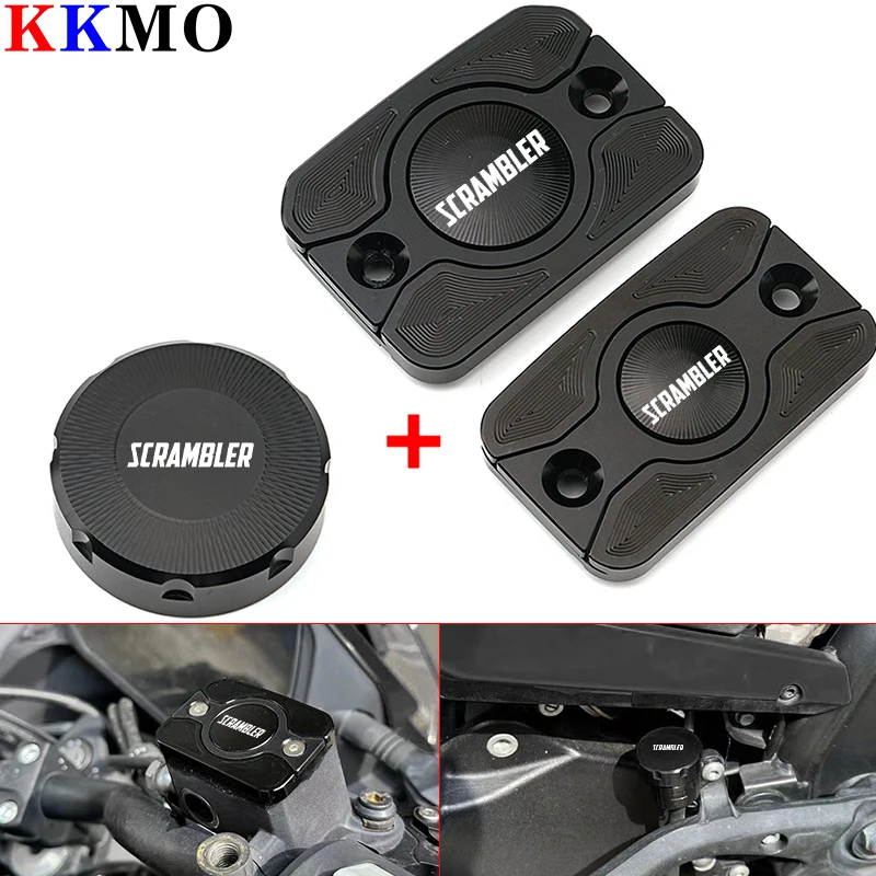 For Ducati Scrambler 800 1100 797 400 Scrambler800 Accessories Motorcycle CNC Rear Front Brake Fluid Reservoir Cover Cap