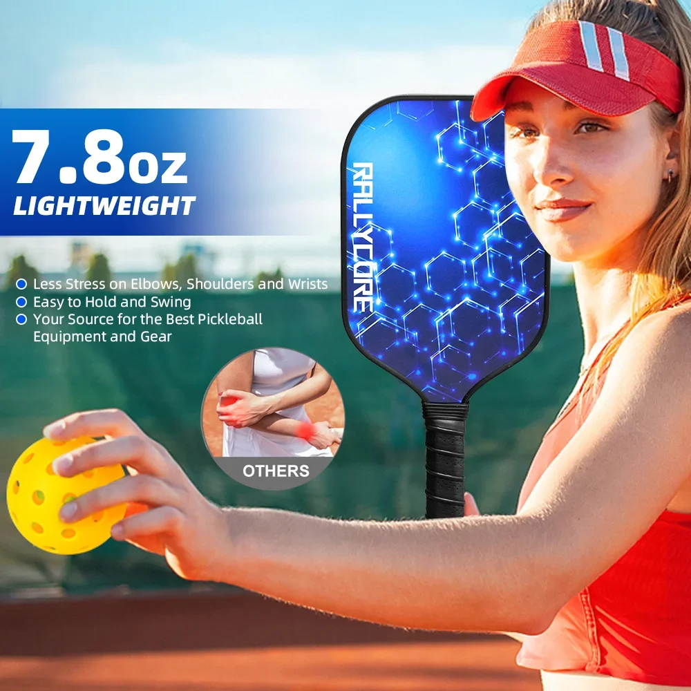 Premium glasvezel pickleball peddels set van 2 |   High-Friction Surface Rackets voor verbeterde controle - Perfect voor mannen en vrouwen