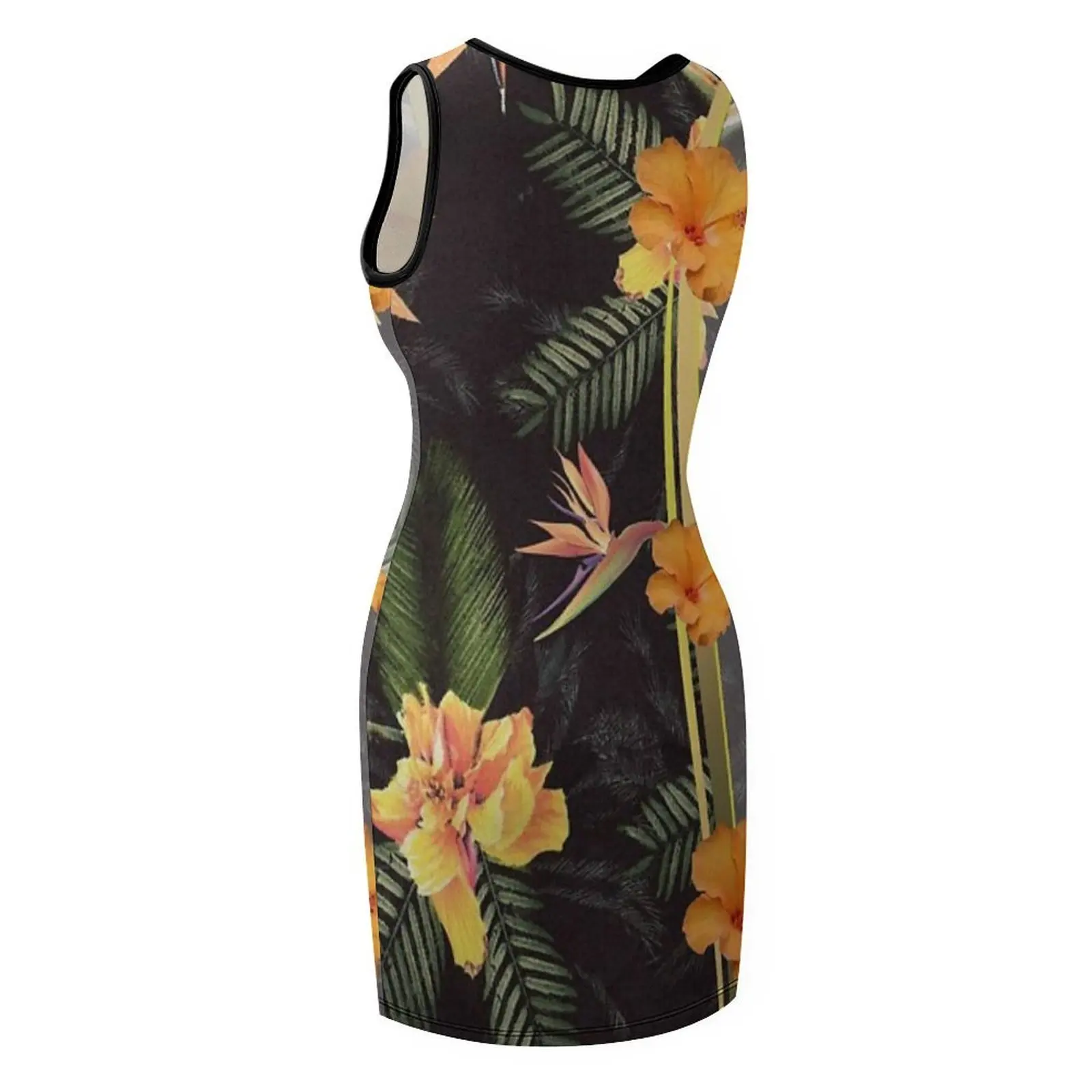 Hawaiian Aloha Shirt: Orange Hibiscus Sleeveless Sundress womans clothing Bride dresses women dresses