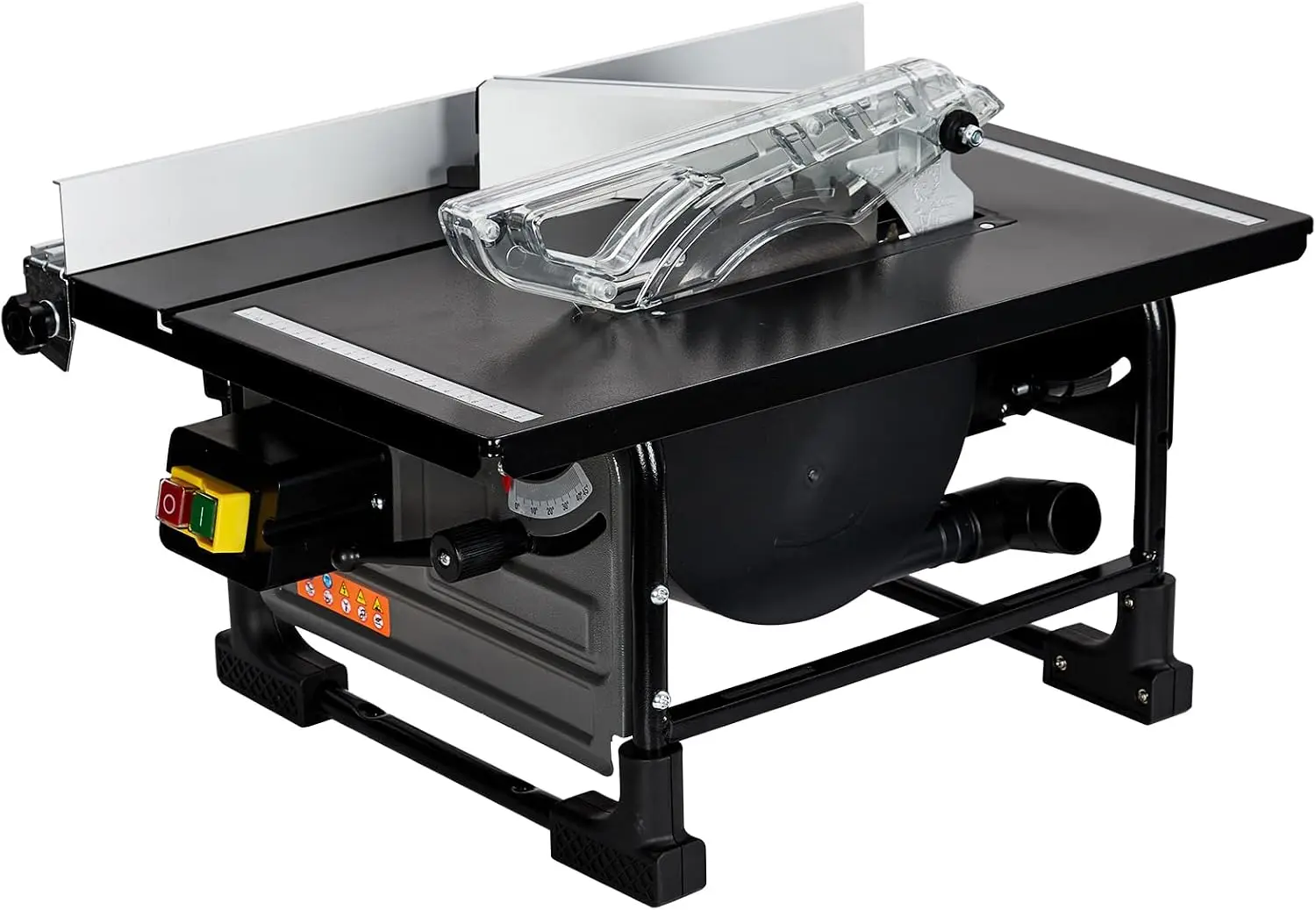 Tacleekii 8-Inch Table Saw for Jobsite 6.7-Amp Copper Motor 3576RPM 24T Blade Sliding Miter Gauge DIY Woodworking & Furniture Tool, 800W-Gray