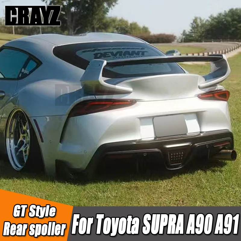 Rear Trunk Spoiler For Toyota Supra A90 2019 2020 2021 2022 Carbon Fiber Material Glossy Carbon Lip Spoiler Wing