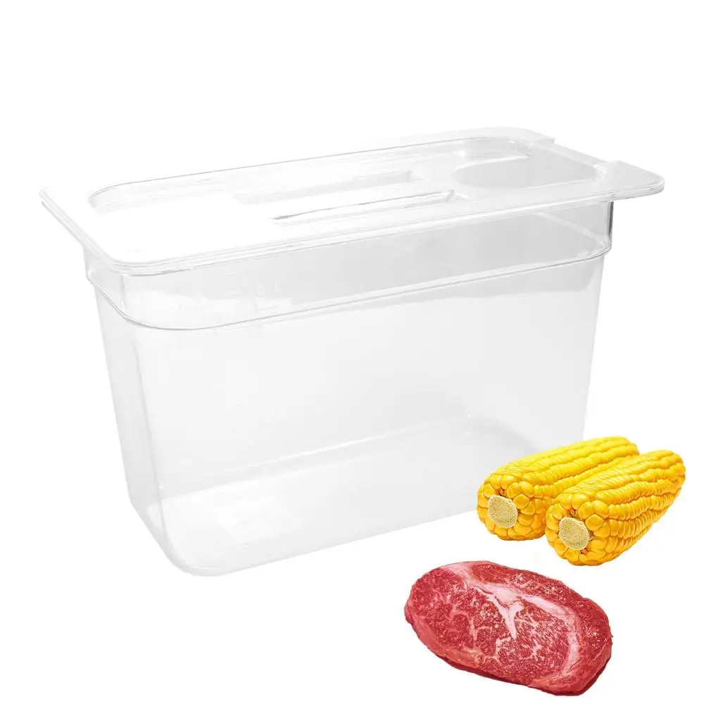 6L Sous Vide Cooker Container Food Grade Material Transparent Vacuum Tank Sound Insulation with Lid Bathtub