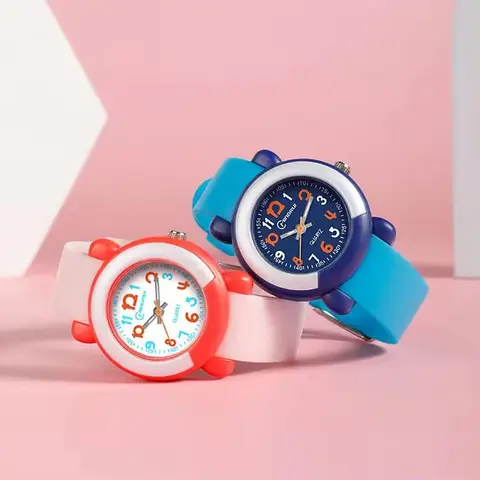 Rosa Quartz Barnklockor Silikonarmband Vattentäta Blå Analoga Barnarmband För Flickor Pojkar 8 best sales vackra enkla klockor för tjejer - №4