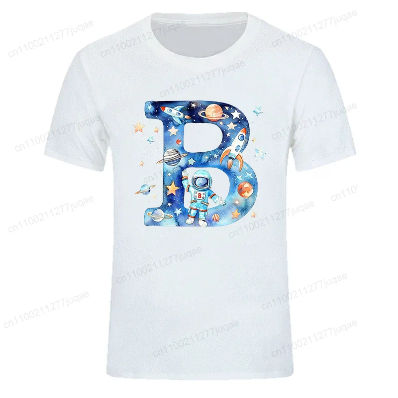 الصيف تي شيرت رجالي بلايز ملابس بأكمام قصيرة الرجال التي شيرت المائية الفضاء الأبجدية مضحك رجالي بنين أطفال تي شيرت ملابس كاجوال #3