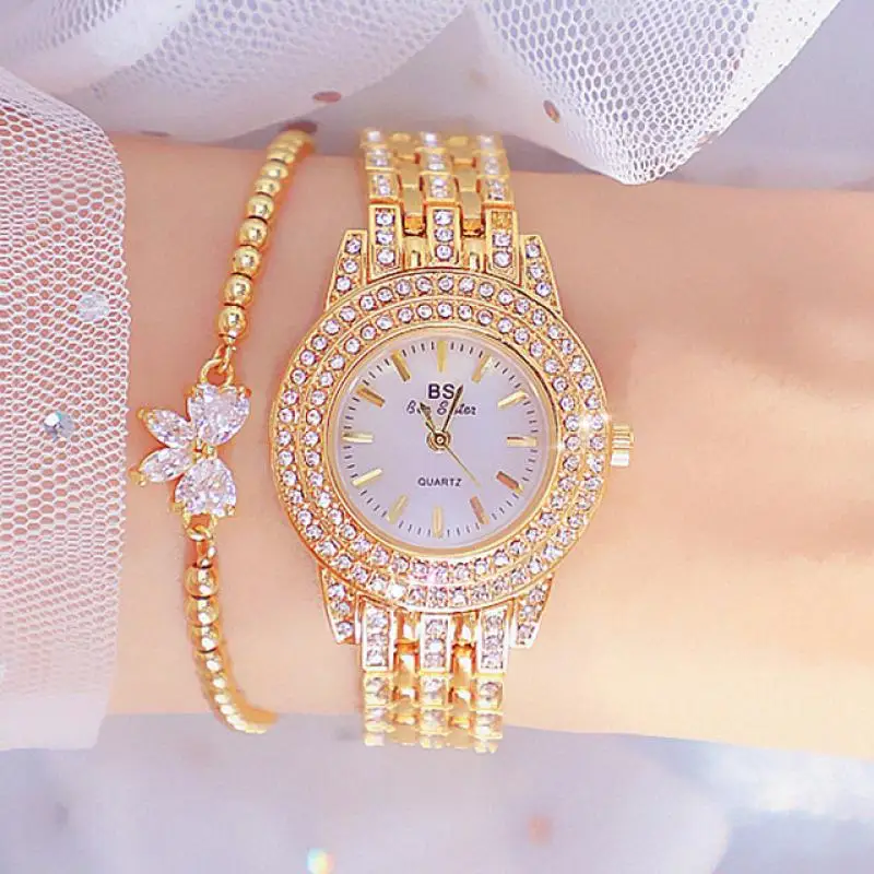 

Bs Bee Sister Watch Women with Bracelet Luxury Brand 2023 Dress Gold Female Wristwatches Ladies Wrist Watches Montre Femme