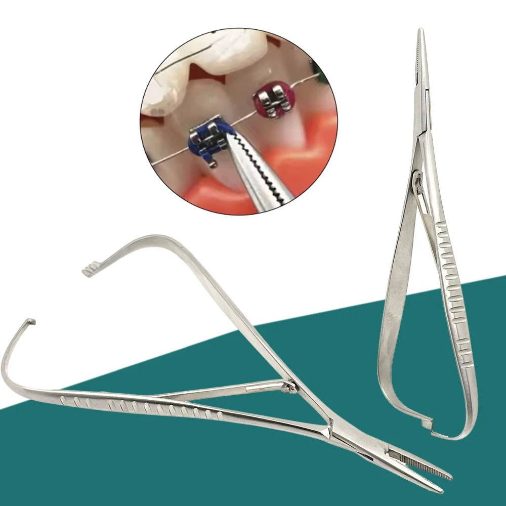 Complete Orthodontic Tool Set Elastic Placement Holder Mathieu Fine Beak Forceps Hemostatic Pliers for Dental Braces Supplies