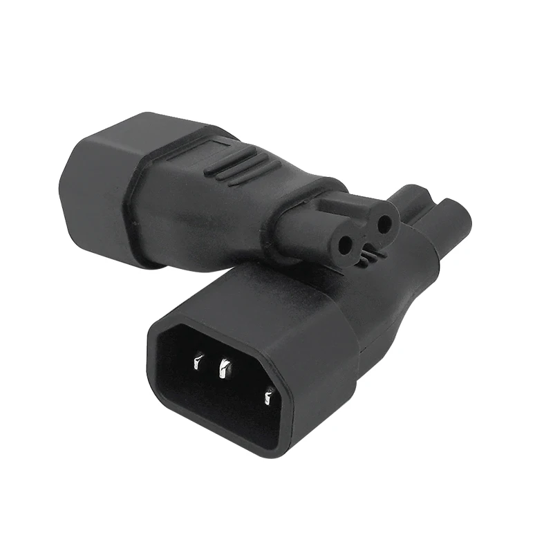 IEC 320 C14 to C7 Adapter IEC 3 pin to 2 pin Male to Female AC Converter Kettle Power Plug Connector Socket 2.5A 250V~/10A 125V