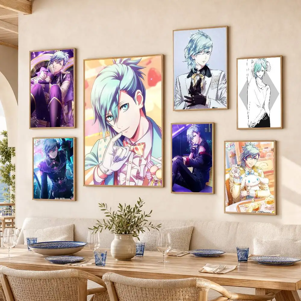 Uta no Prince Sama Ai Mikaze Poster Self-adhesive Art Waterproof Paper Sticker Coffee House Bar Room Wall Decor