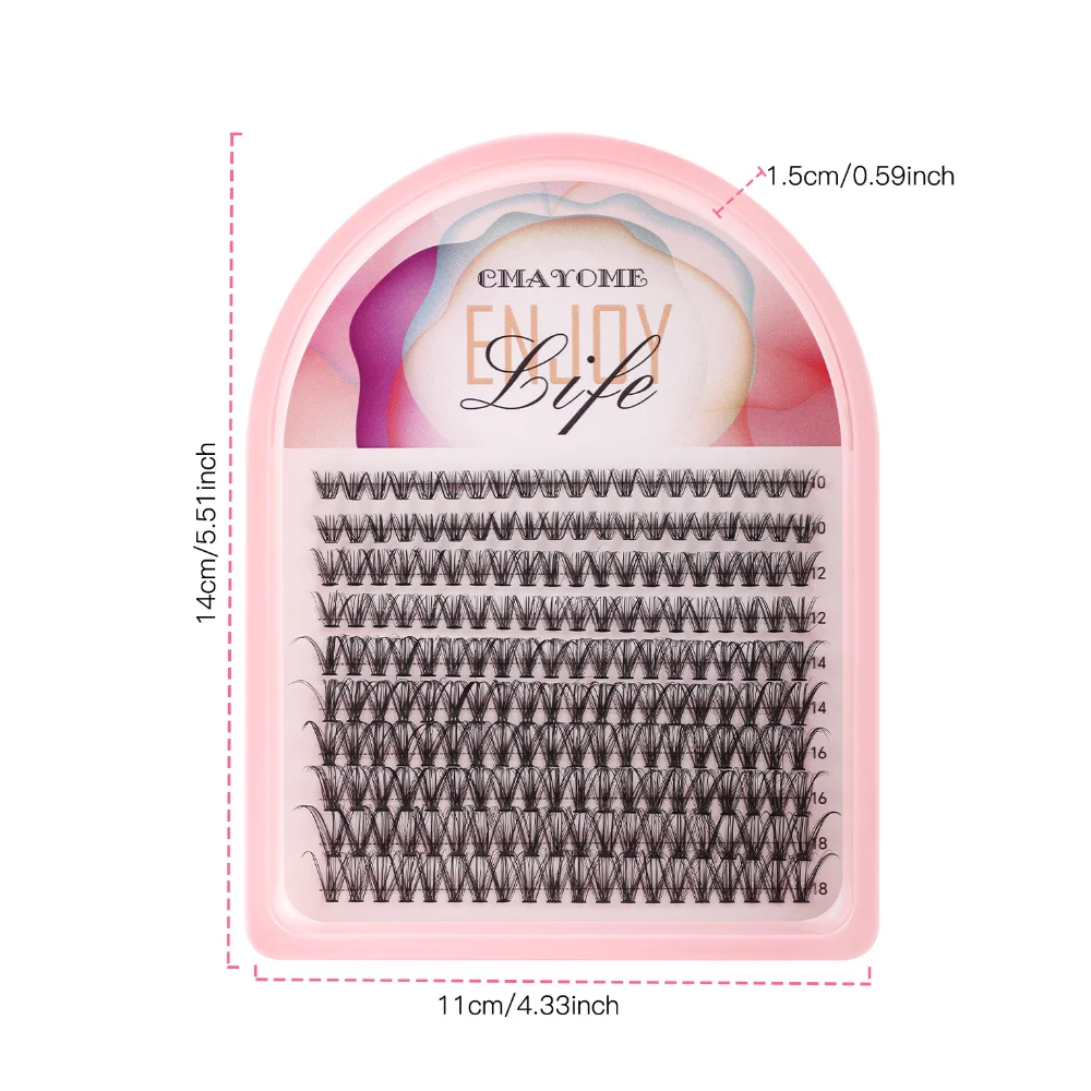 200Clusters Look Fluffy DIY Dense Lash Clusters Wispy Curling False Eyelash Clusters Volume Handmade Single Lash Clusters Home
