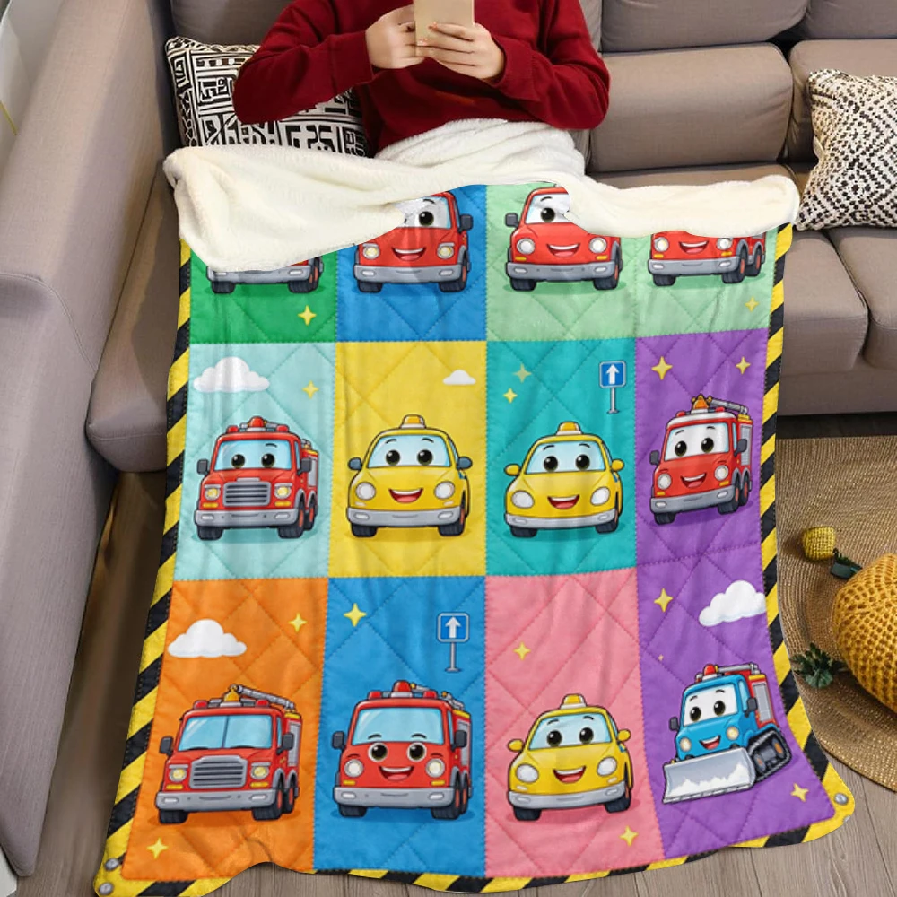 Fire Taxi Ice Ambulance Flannel Blanket Perfect for Sofa Office Bed Travel Sleep Read Relax Camping Four Season Use