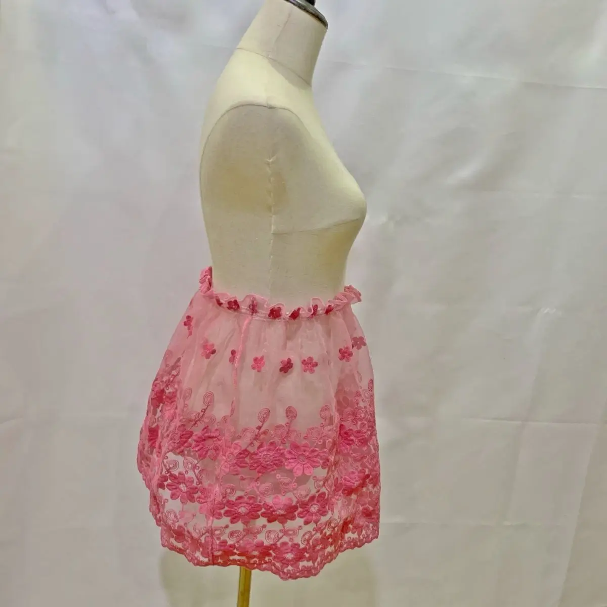 Sissy organza jurk transparante korte rok lange rok bovenkleding zonder voering gemakkelijk te lagen bloemen roze tube top rok