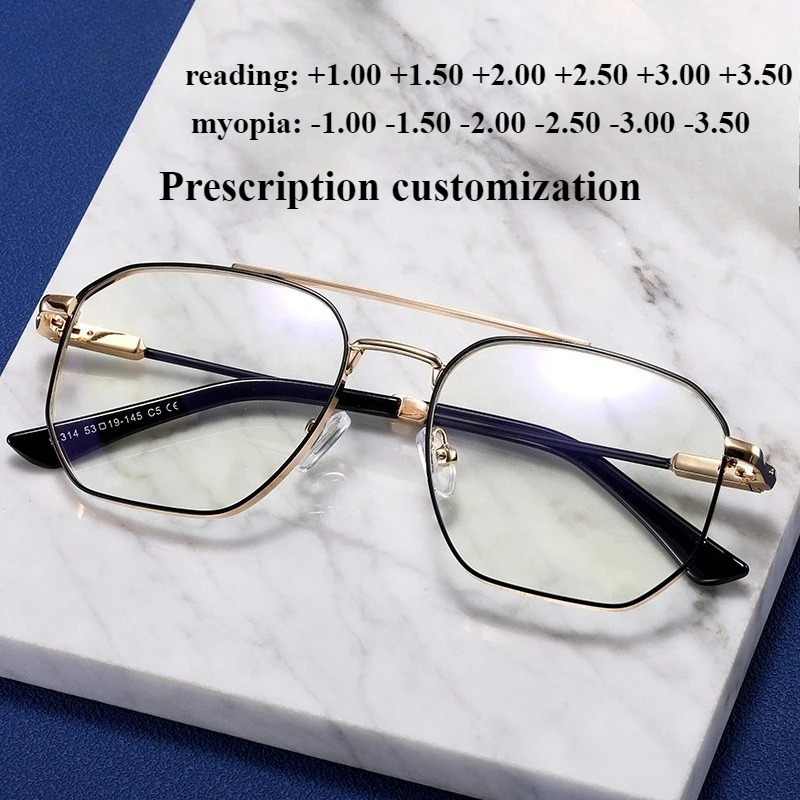 

Мужские деловые очки, сверхлегкие, с двойным лучом, с защитой от синего света, для чтения по рецепту, близорукость, настройка