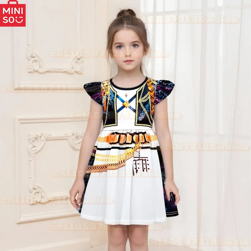 

Anime Movie Character Rumi Demon Hunter Zoe Dressed Up In Mira Cute Cartoon Cos Flying Sleeve Dress Halloween Party Cosplay