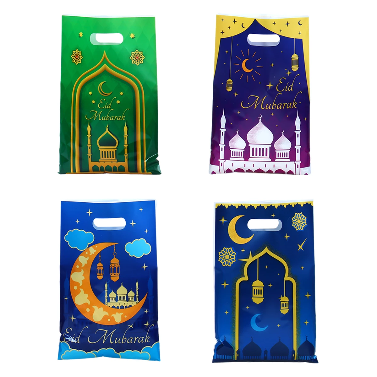 10/25/50Pcs Eid Mubarak Moon Castle Gift Bag Ramadan Kareem Decor 2025 For Home Islamic Muslim Party Supplies Star Candy Bag