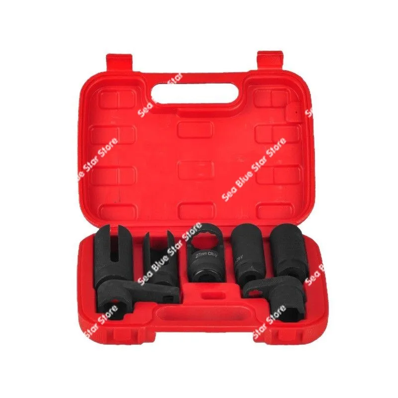 7-Piece oxygen sensor sleeve, auto repair oxygen sensor wrench, oxygen sensor disassembly and assembly tool set