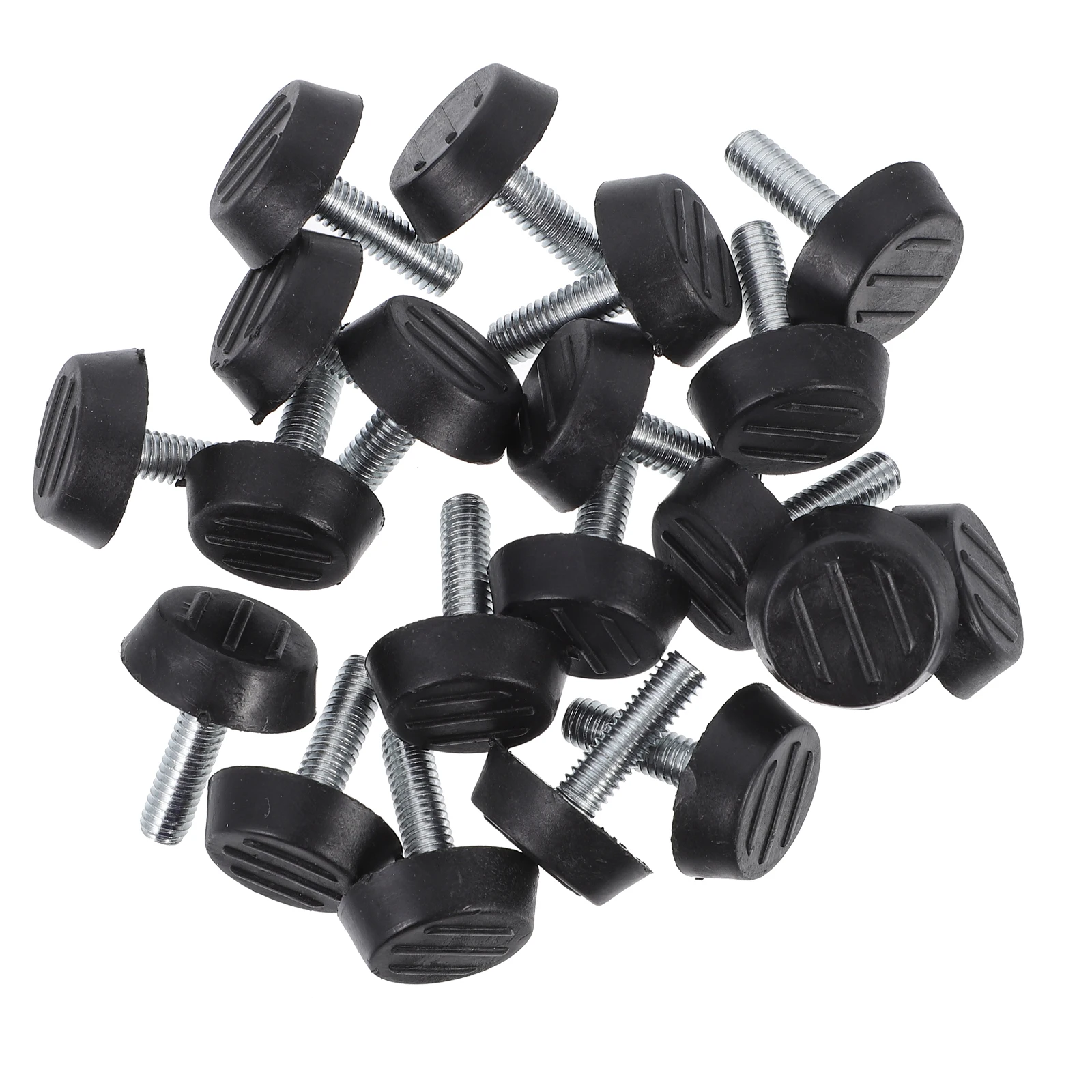 

20pcs Furniture Feet Levelers Adjustable Desk Table Black Threaded Leveling Footpad Durable Small Size Easy Installation