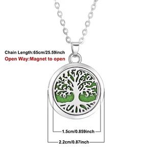 Aromatherapy Necklace Tree of Life for Women, Diffuser of Essential Oil Perfume Medallion, Pendant Necklaces, Jewelry, New 10 Main Sales Diffus necklace - №2