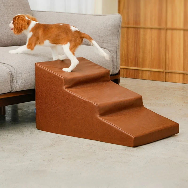 Pet Stairs for Large Dog Cat High Density Sponge Small Dog Ramp Ladder Extra Wide Non-Slip Steps Stair for High Bed or Couch