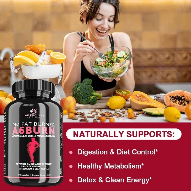 Night Slimming Fat Burning Capsules for Weight Loss, Suppresses Appetite, and Strongly Promotes Metabolism in Men and Women