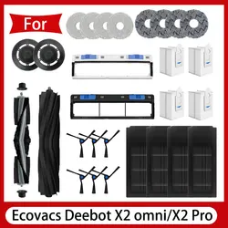 Ecovacs Deebot X2 omni / X2 Pro / X2 Robot Vacuum Accessories Roller Main Side Brush Hepa Filter Mop Cloth Dust Bag Parts