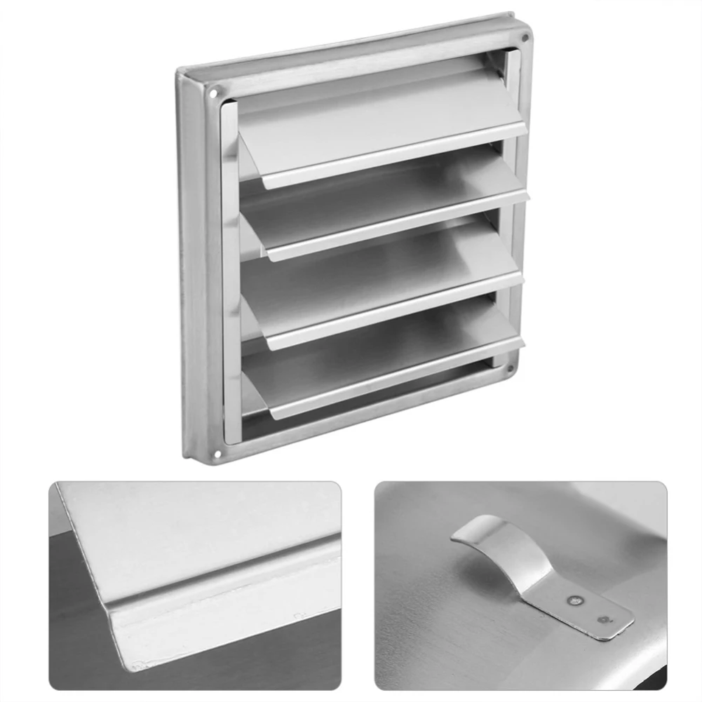 High Quality Brand New Stainless Steel Vent Silver Stylish Anti-rust External Modern Homes Movable Square Vents