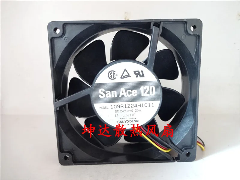 

SANYO Denki 109R1224H1011 DC 24V 0.25A 120x120x38mm 4-Wire Server Cooling Fan